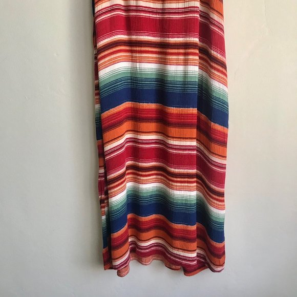 FOREVER 21 / Orange & Blue Stripe Midi Dress - Picture 5 of 8